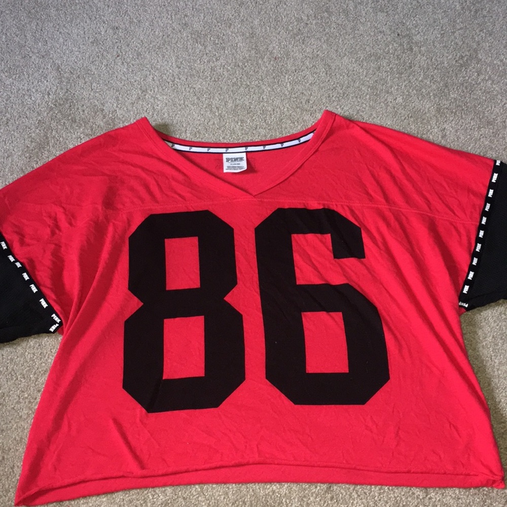 Pink Red Cropped Tee